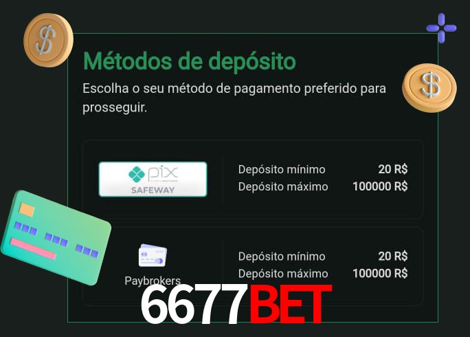 O cassino 6677Bet oferece uma grande variedade de métodos de pagamento